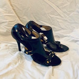 Michael Kors Black Leather Strappy Heel Size 9.5